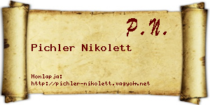 Pichler Nikolett névjegykártya